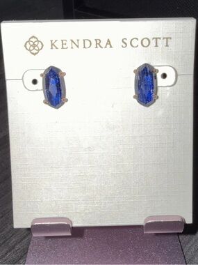 Kendra Scott Navy and rose gold studs